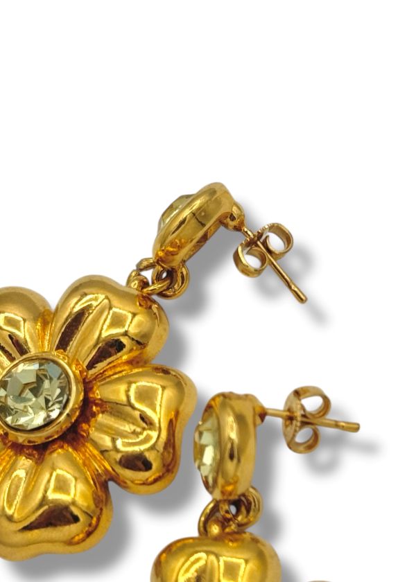 Orecchini Lunghi Vintage Con Fiore Di Girasole E Margherita - Stile Etnico Bohémien, Argento