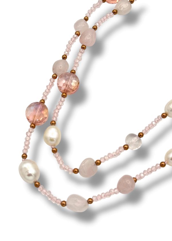 KAI Top Catena Porta Occhiali In Pietra Naturale Con Perline - Lunga 73 Cm, Regolabile, Con Fermagli In Regalo, Ideale Per La Festa Della Mamma