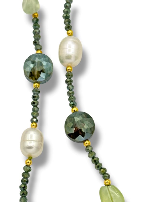 Catena Portacchiali In Cristallo ERNAULO – Lunga 71 Cm, Con Perline Verdi, Regolabile E Multifunzione (collana O Bracciale) - 3